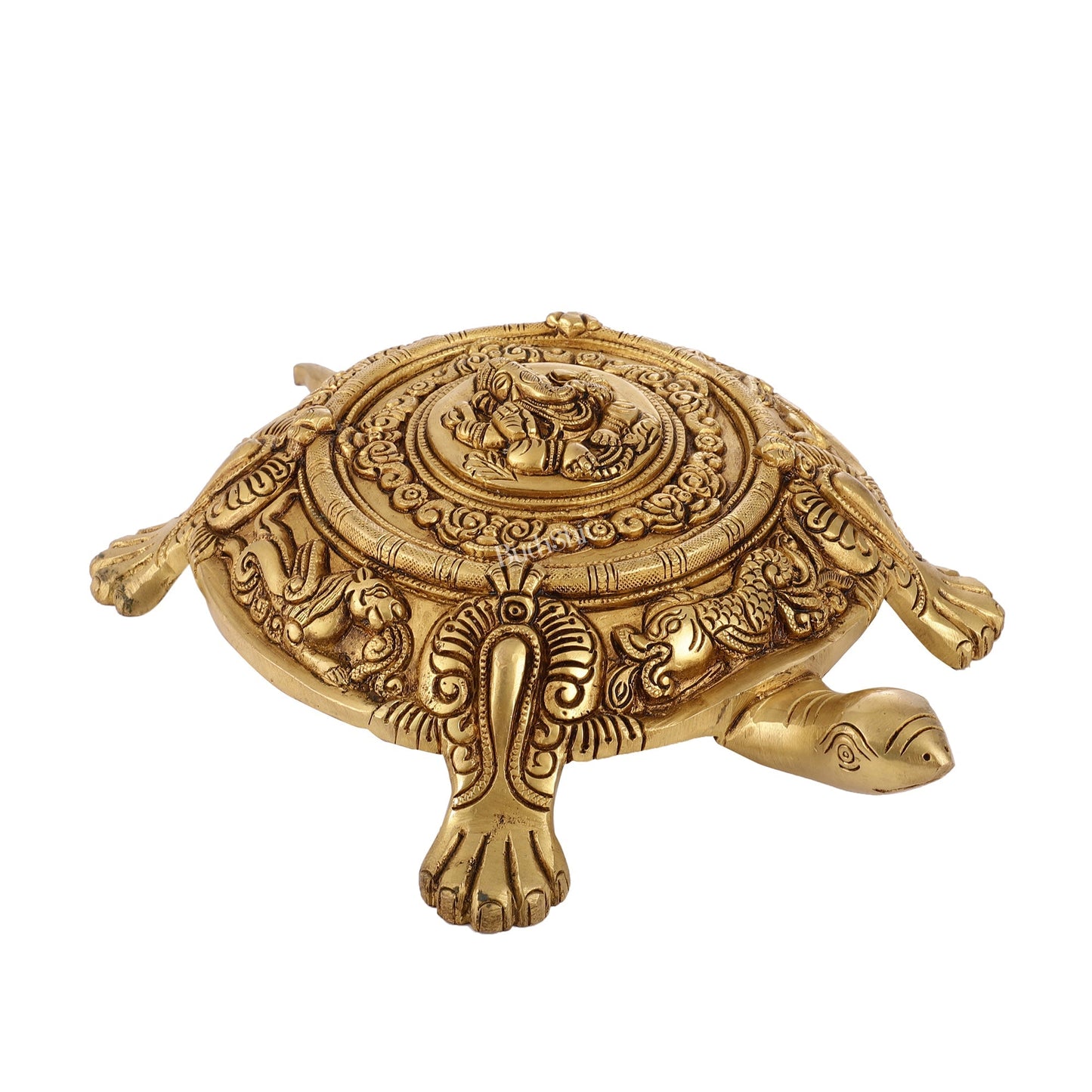 Brass Tortoise with Ganesha engraved