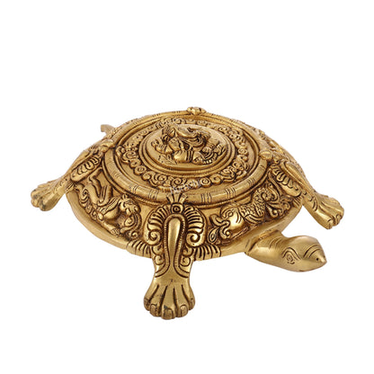 Brass Tortoise with Ganesha engraved