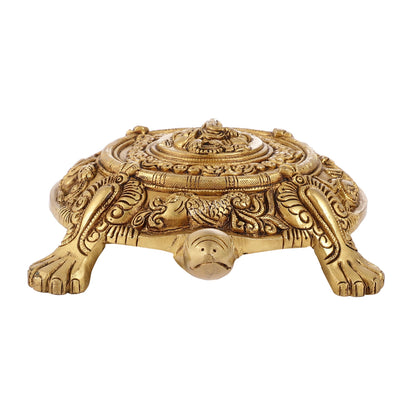 Brass Tortoise with Ganesha engraved