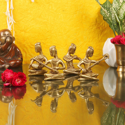 Brass Tribal Musicians set of 4 showpiece