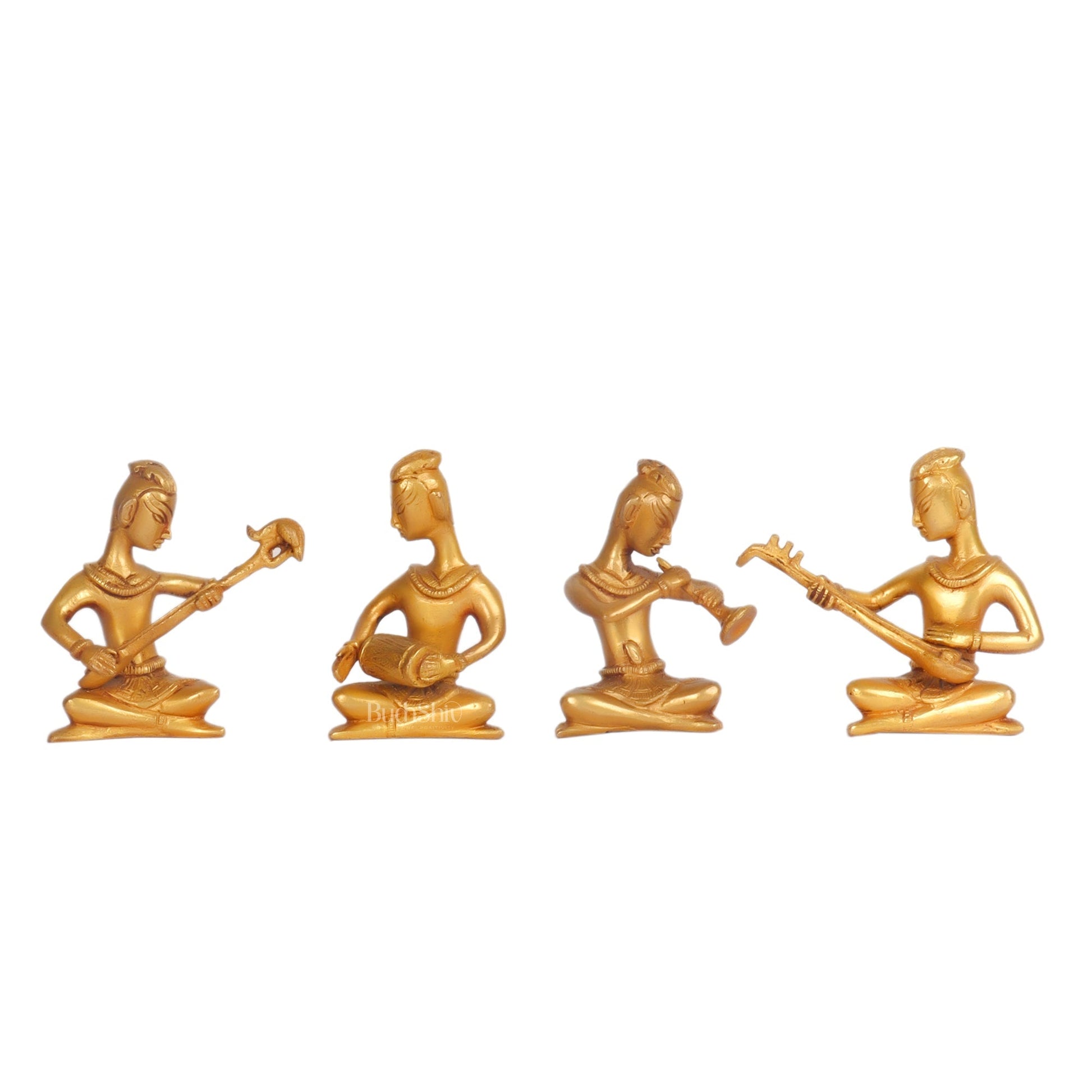 Brass Tribal Musicians set of 4 showpiece
