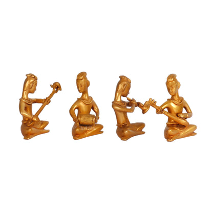 Brass Tribal Musicians set of 4 showpiece