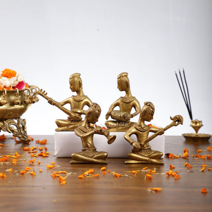 Brass Tribal Musicians set of 4 showpiece