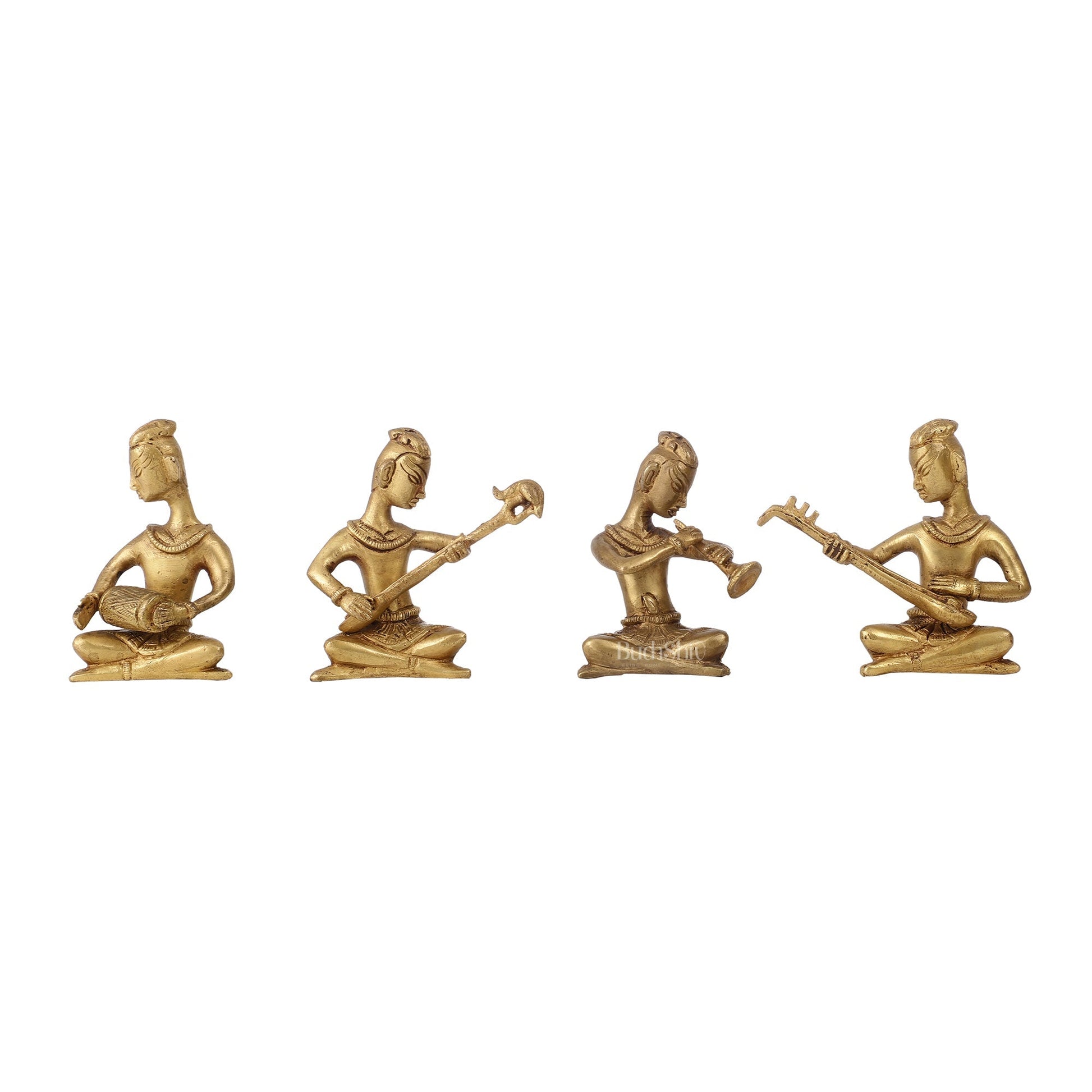 Brass Tribal Musicians set of 4 showpiece