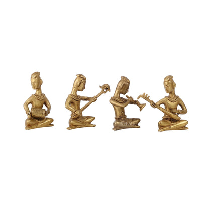 Brass Tribal Musicians set of 4 showpiece