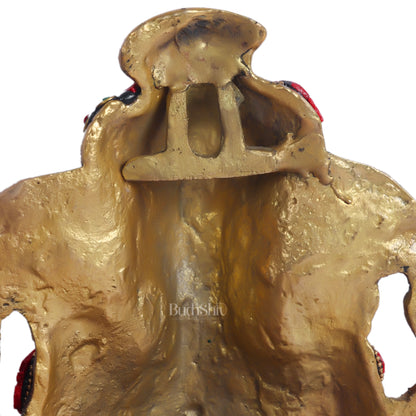 Brass turban Ganesh Wall Hanging Stonework 9"