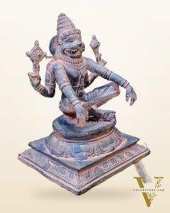 Brass Ugra Yog Narsimha Statue 11"