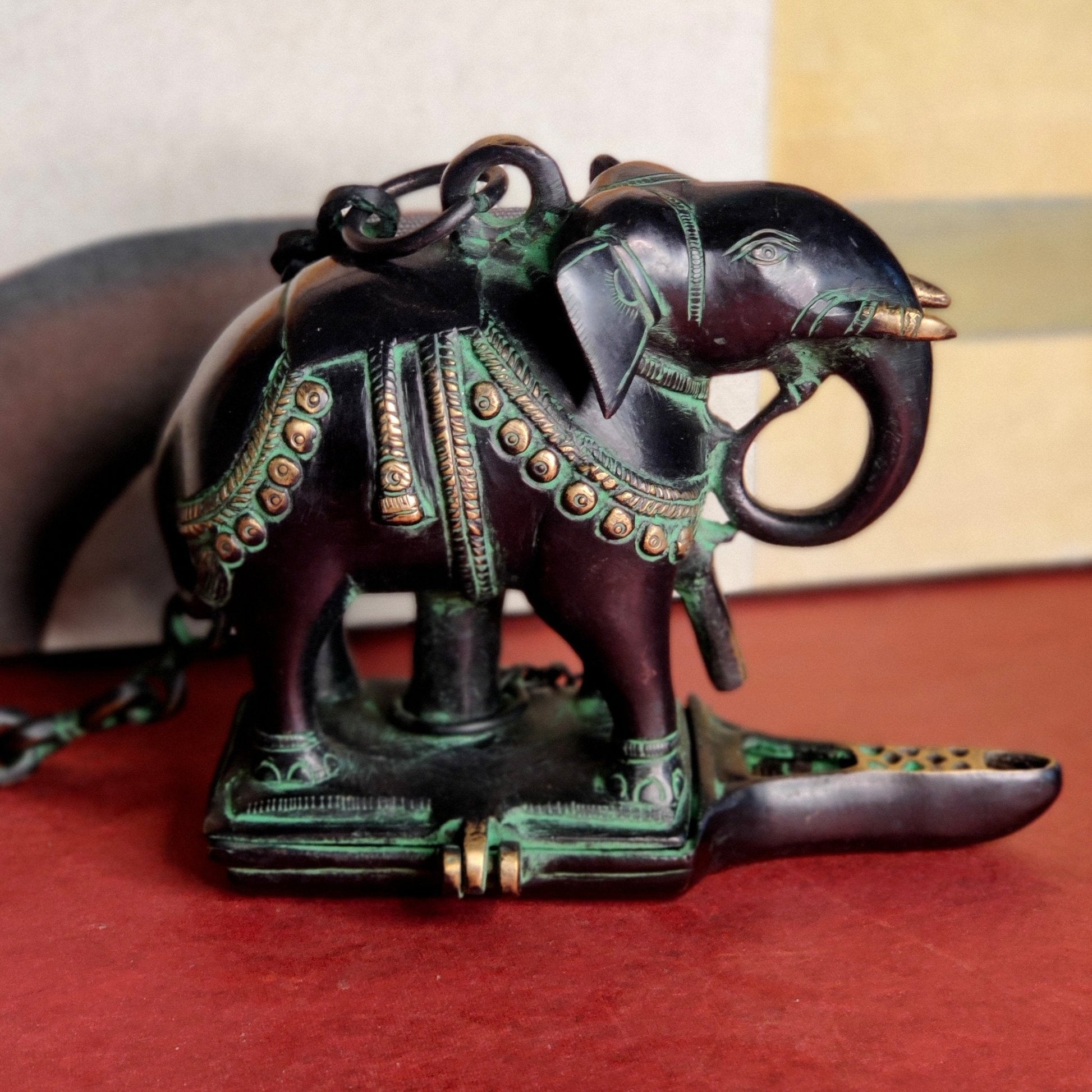Brass Unique Hanging Elephant Lamp antique