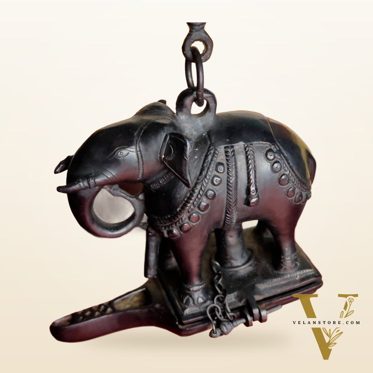 Brass Unique Hanging Elephant Lamp black