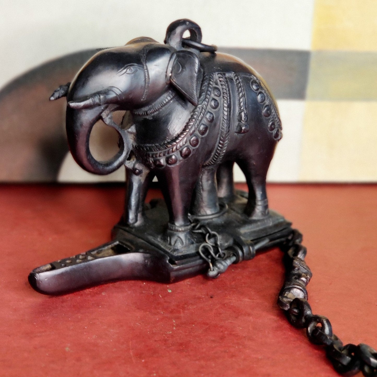 Brass Unique Hanging Elephant Lamp black