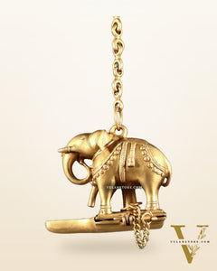 Brass Unique Hanging Elephant Lamp rolled trunk