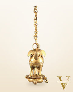 Brass Unique Hanging Elephant Lamp with Trunk Up