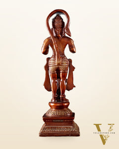 Brass Unique Hanuman Ji in Anjali Mudra Statue - 7" Tall double chola tone
