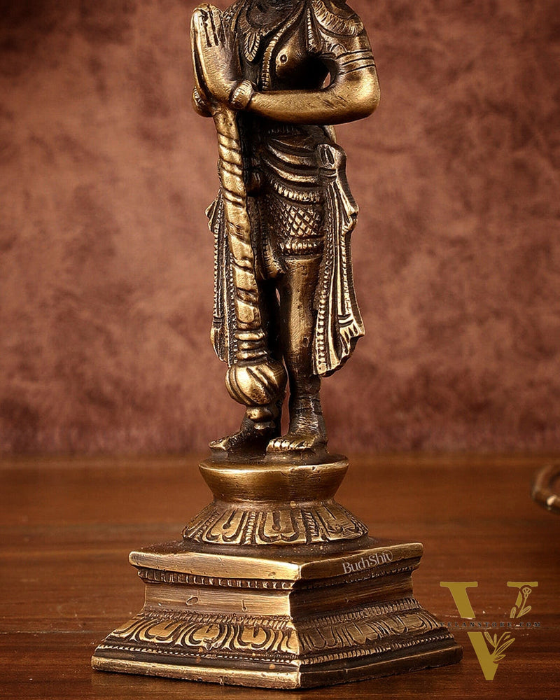 Brass Unique Hanuman Ji in Anjali Mudra Statue - 7" Tall