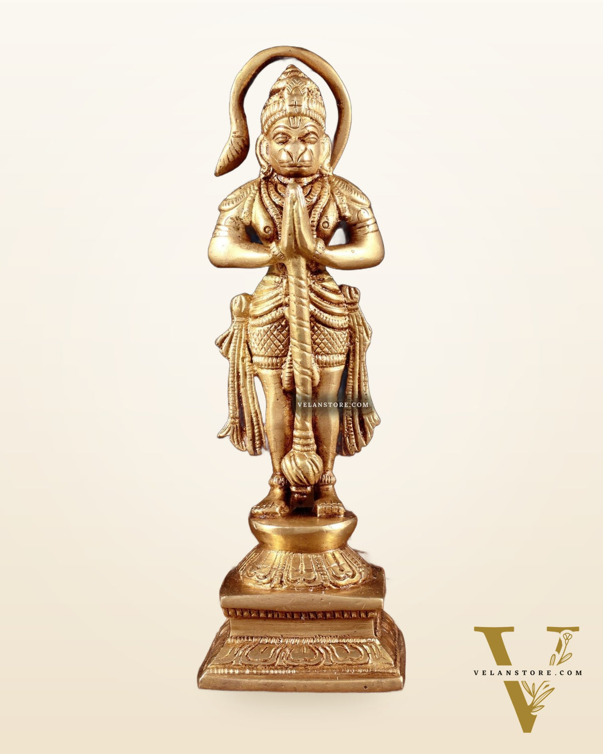 Brass Unique Hanuman Ji in Anjali Mudra Statue - 7" Tall