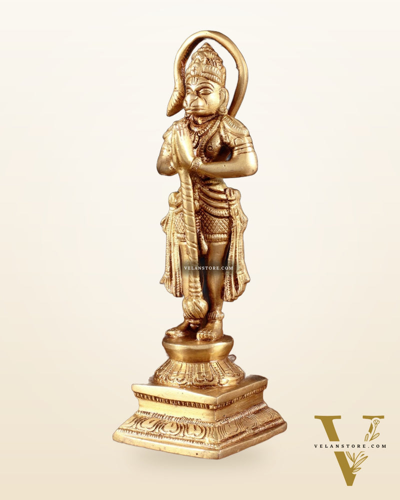 Brass Unique Hanuman Ji in Anjali Mudra Statue - 7" Tall