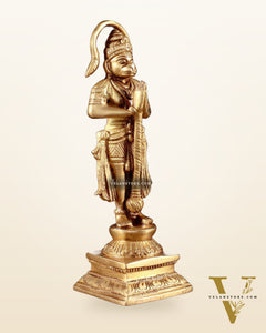 Brass Unique Hanuman Ji in Anjali Mudra Statue - 7" Tall