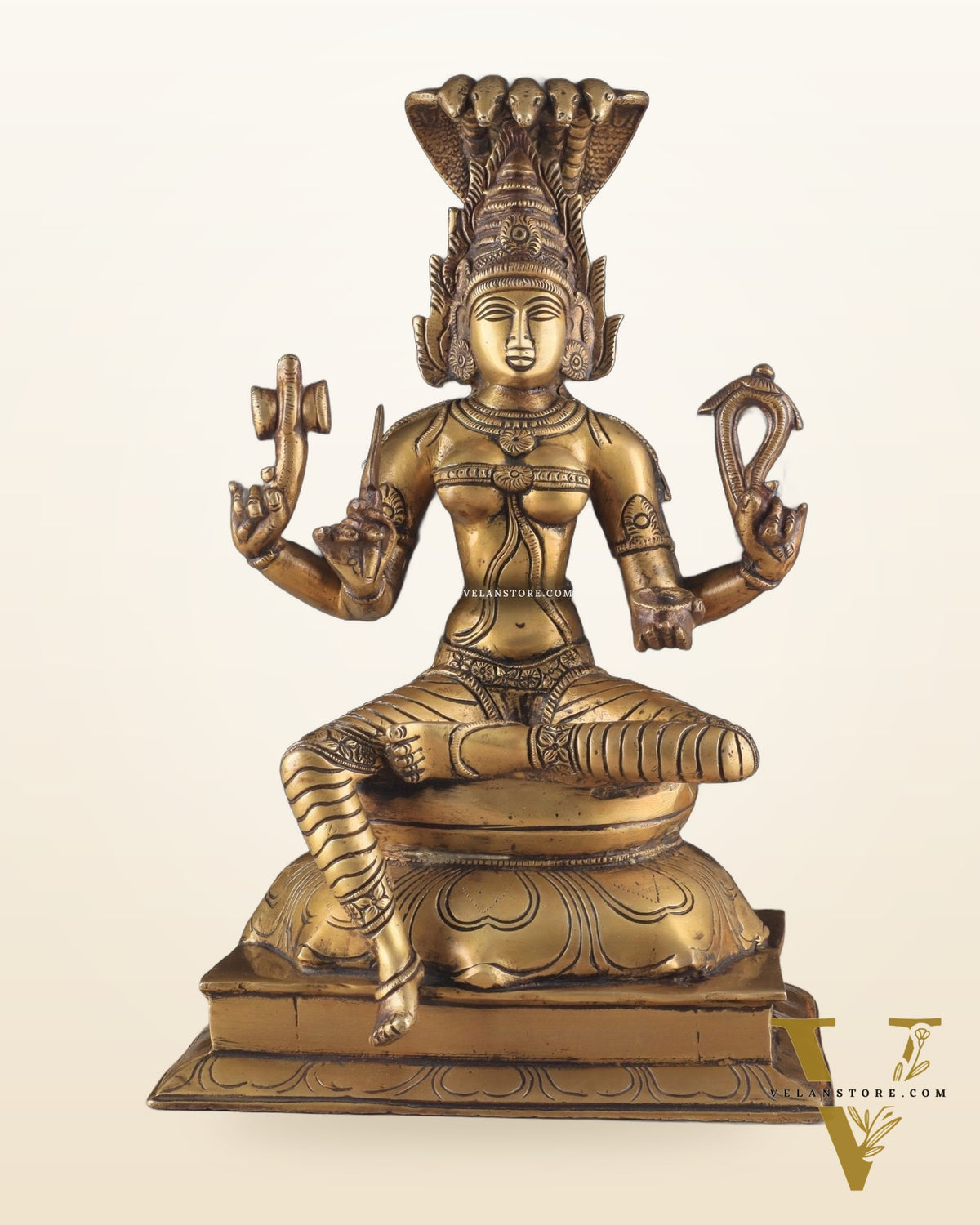 Brass Unique Mariamman Idol – Divine Goddess Statue (12 Inches)
