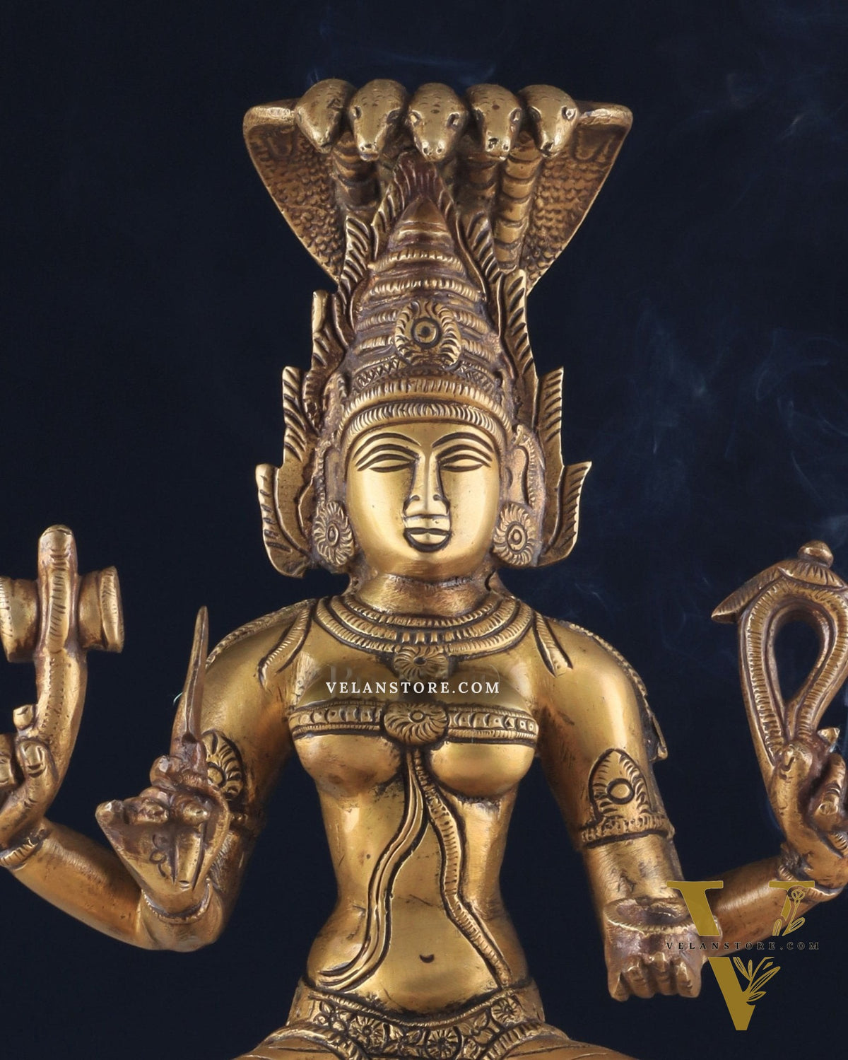 Brass Unique Mariamman Idol – Divine Goddess Statue (12 Inches)