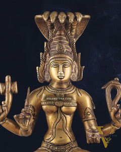 Brass Unique Mariamman Idol – Divine Goddess Statue (12 Inches)