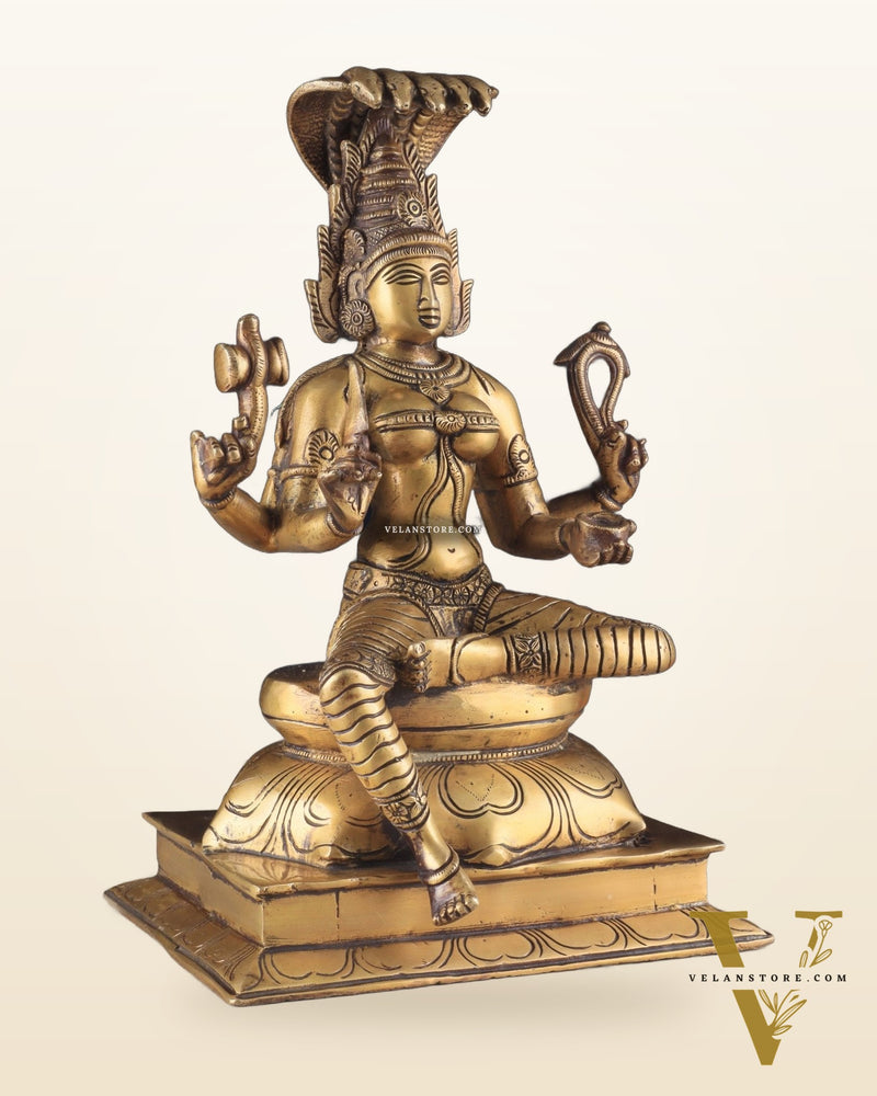 Brass Unique Mariamman Idol – Divine Goddess Statue (12 Inches)