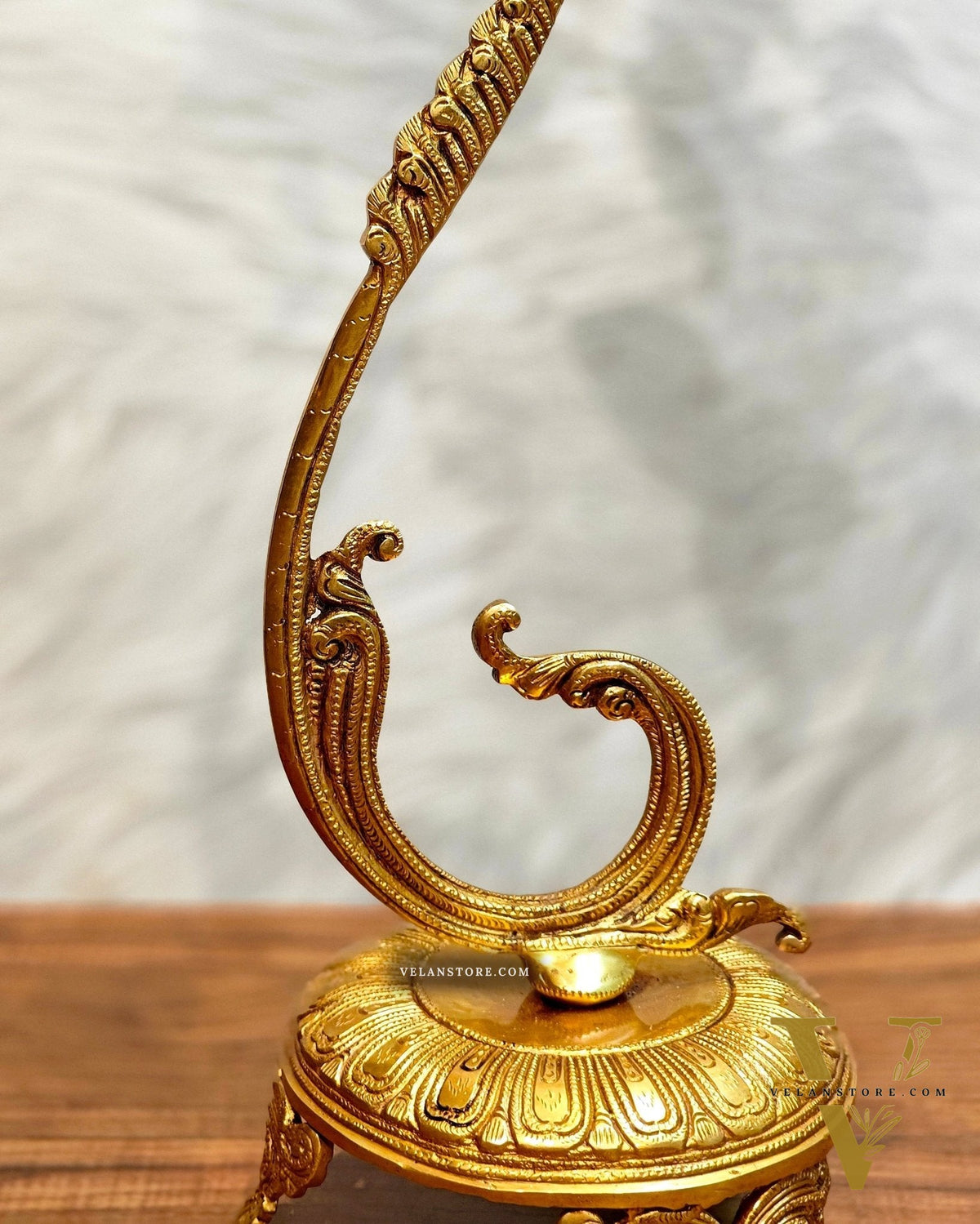 Brass unique peacock oil lamp vilakku 27 inch