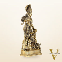 Brass Unique Radha Krishna Idol with Superfine Carvings | 23" |