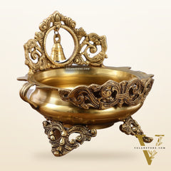 Brass Urli with bell 9.5 inch