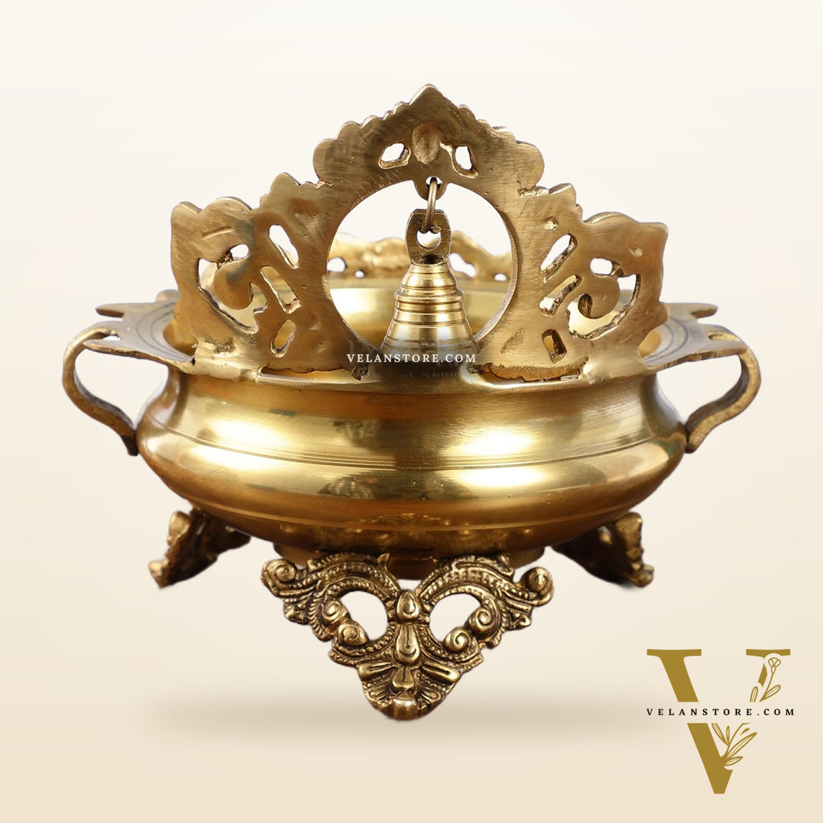 Brass Urli with bell 9.5 inch