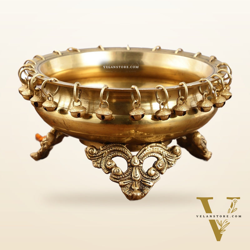 Brass Urli with Stand - 7.5x7.5x5 Inch