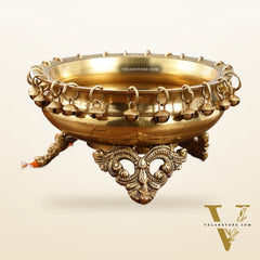 Brass Urli with Stand - 7.5x7.5x5 Inch