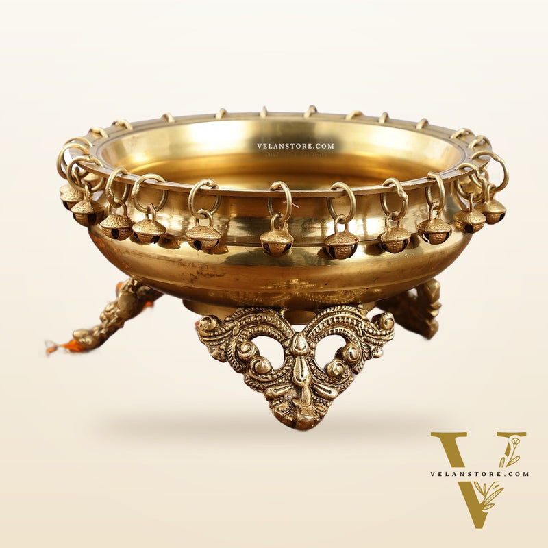 Brass Urli with Stand - 7.5x7.5x5 Inch