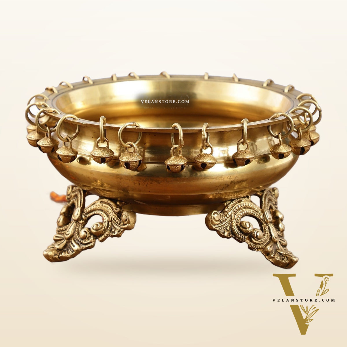 Brass Urli with Stand - 7.5x7.5x5 Inch