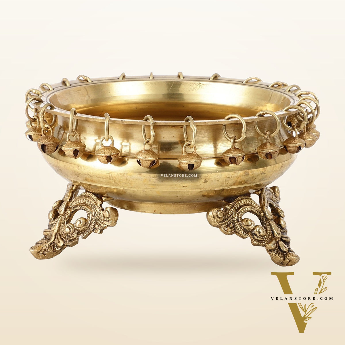 Brass Urli with Stand - 7.5x7.5x5 Inch