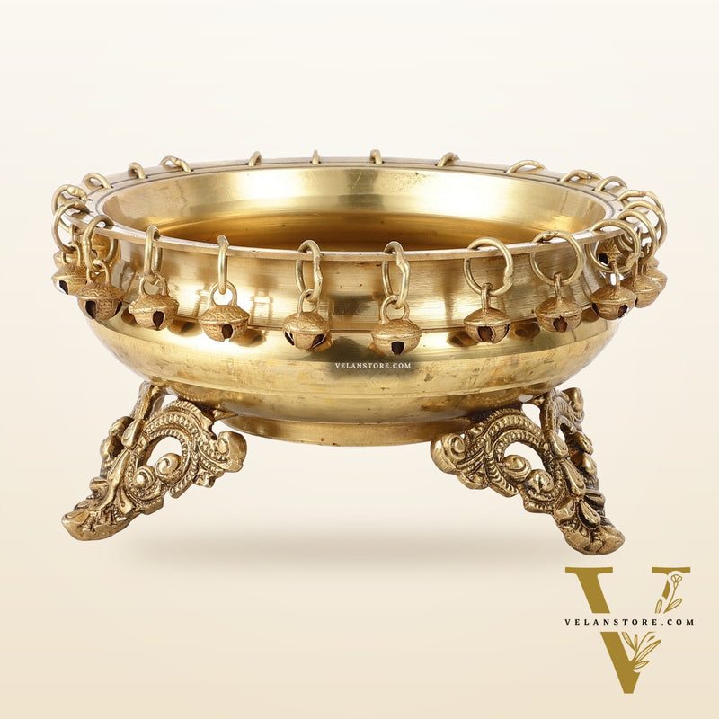 Brass Urli with Stand - 7.5x7.5x5 Inch