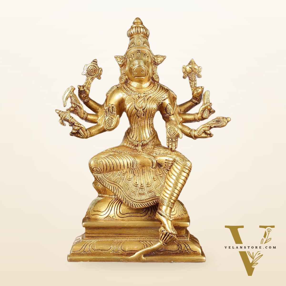 Brass Varahi Amman Idol | Height: 9.5 inch