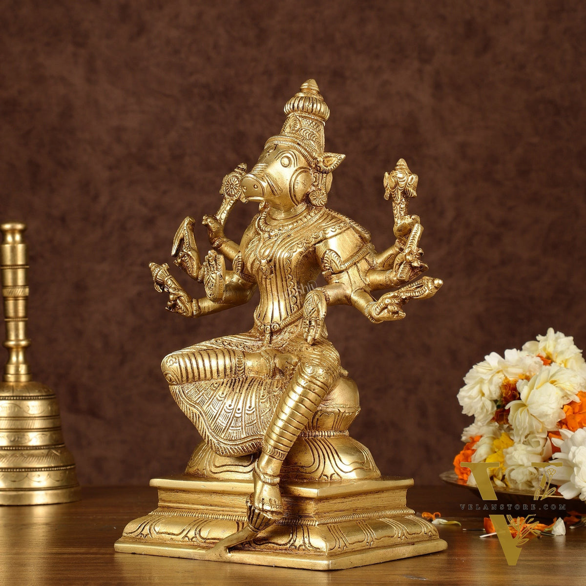 Brass Varahi Amman Idol | Height: 9.5 inch