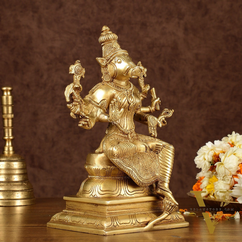 Brass Varahi Amman Idol | Height: 9.5 inch