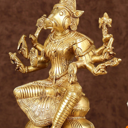 Brass Varahi Amman Idol | Height: 9.5 inch