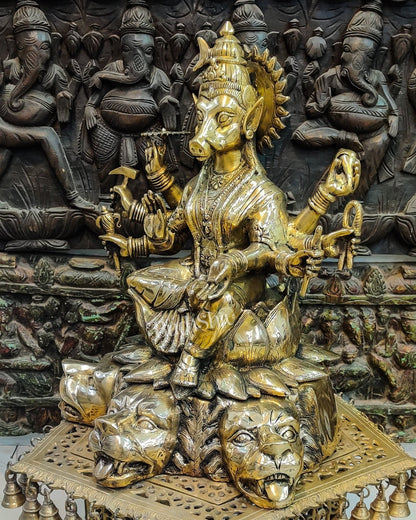 Brass Varahi Amman Large statue 21"