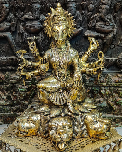Brass Varahi Amman Large statue 21"