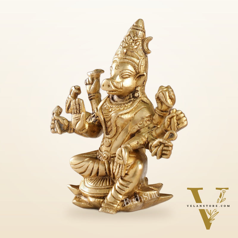 Brass Varahi amman statue 6" antique