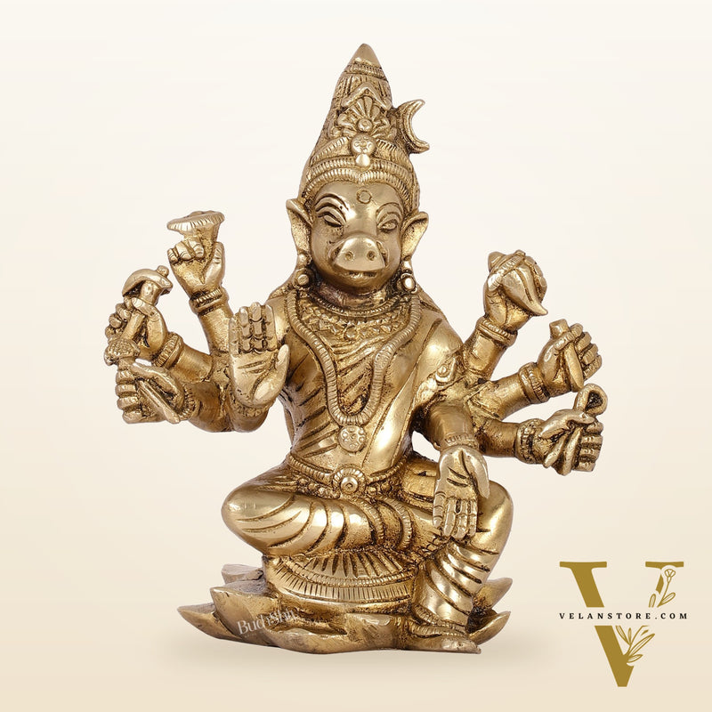 Brass Varahi amman statue 6" antique