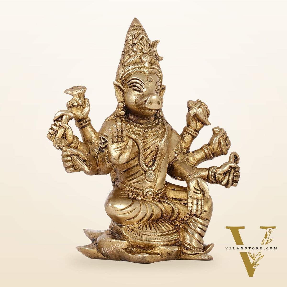 Brass Varahi amman statue 6" antique