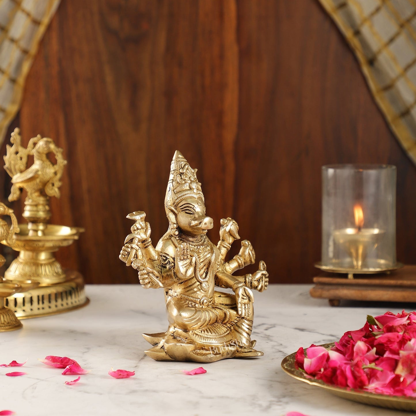 Brass Varahi amman statue 6" antique