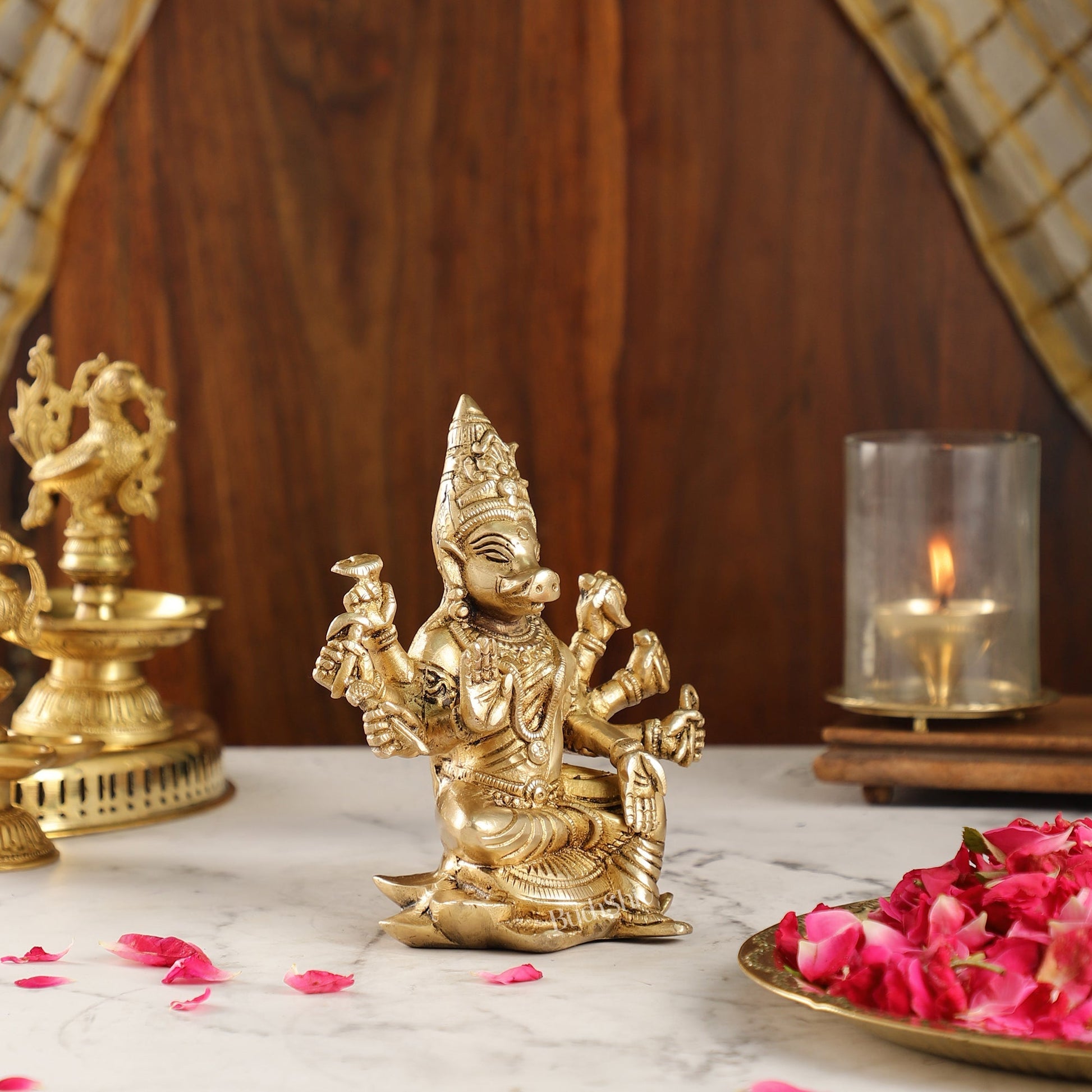 Brass Varahi amman statue 6" antique