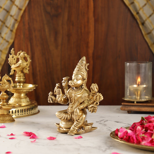 Brass Varahi amman statue 6" antique