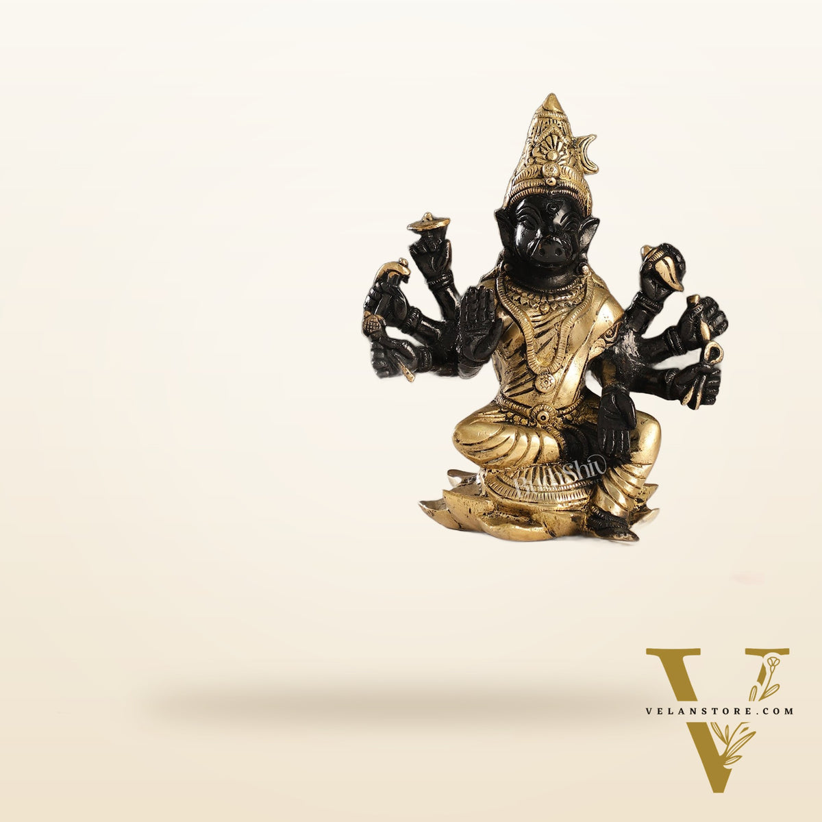 Brass Varahi amman statue 6" black