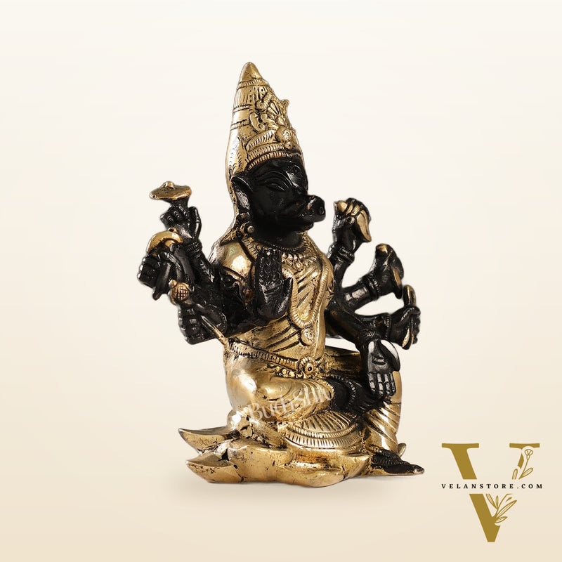 Brass Varahi amman statue 6" black
