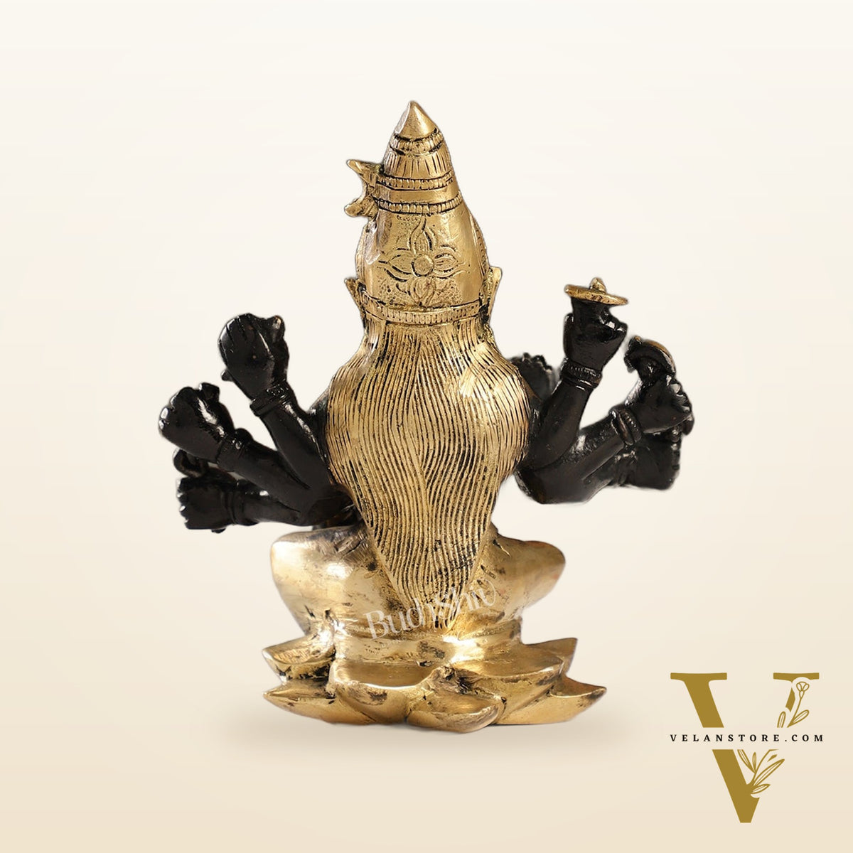 Brass Varahi amman statue 6" black
